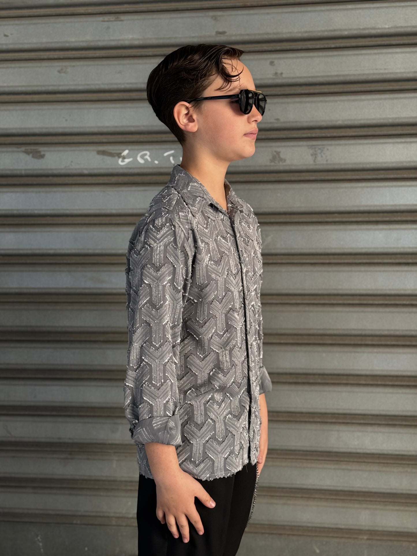 Camicia in viscosa grey