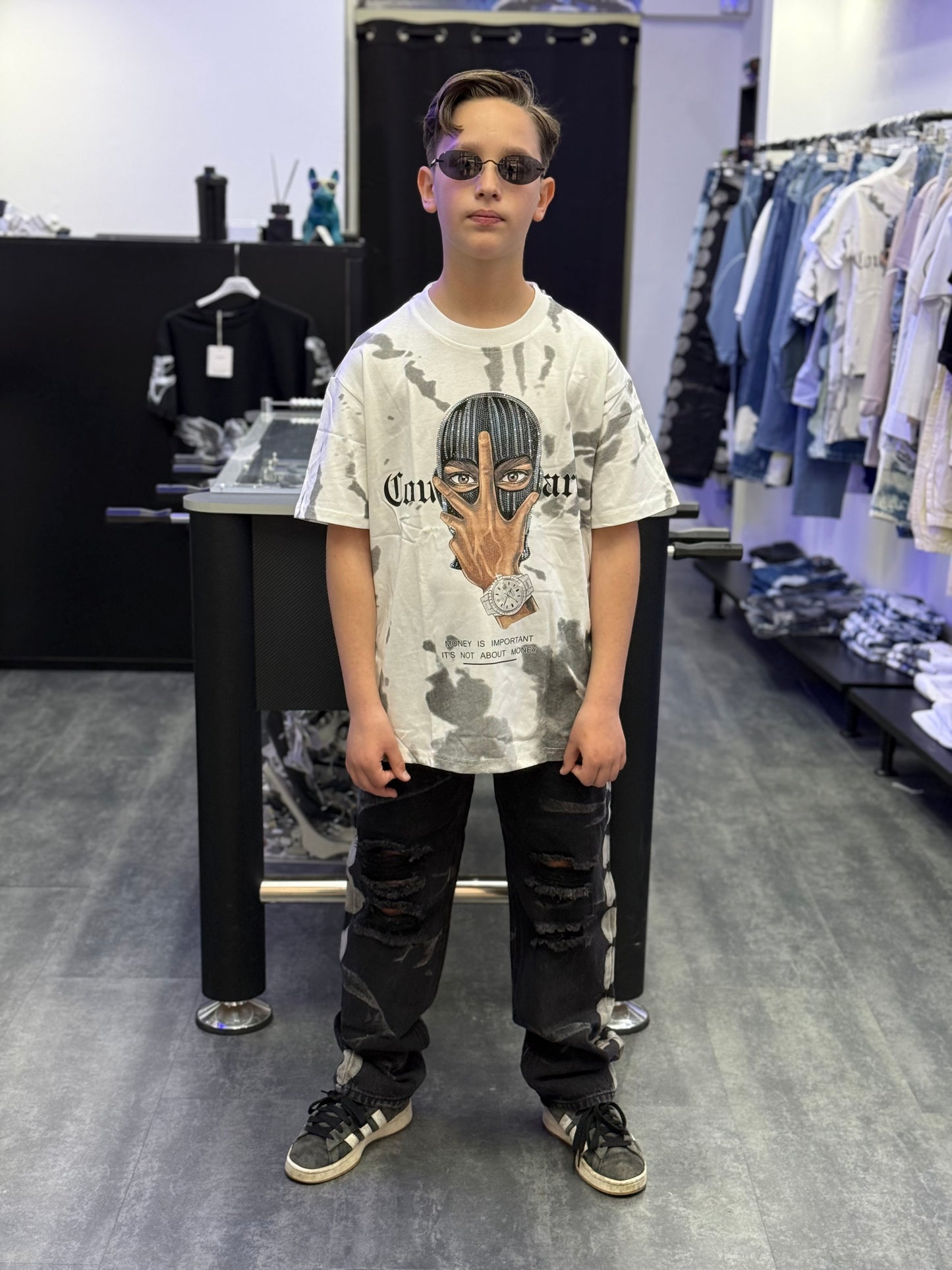 T-shirt stampa con Brillantini