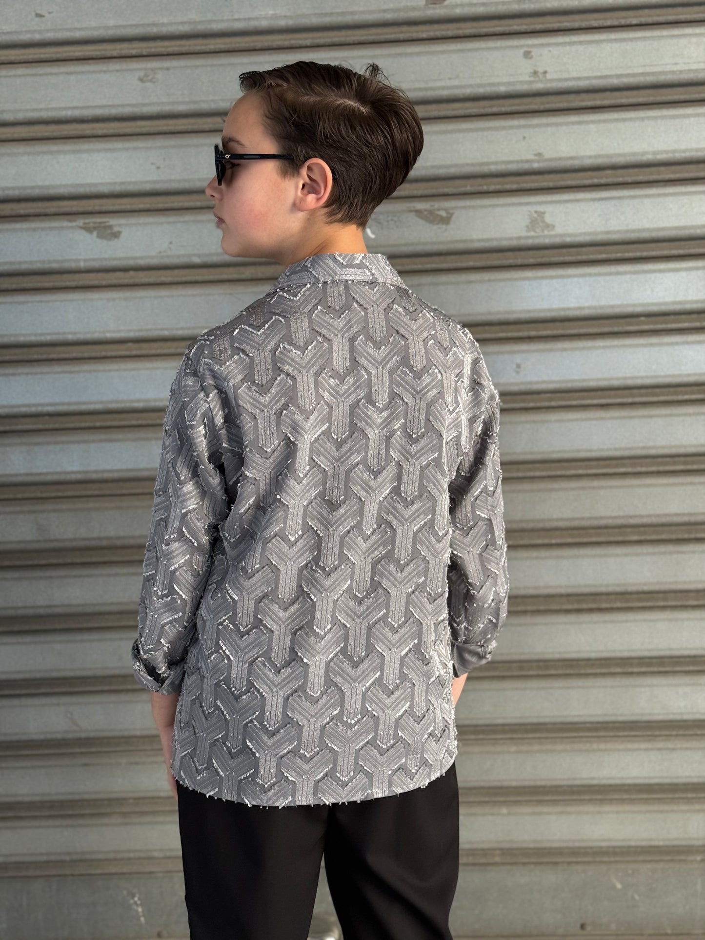 Camicia in viscosa grey