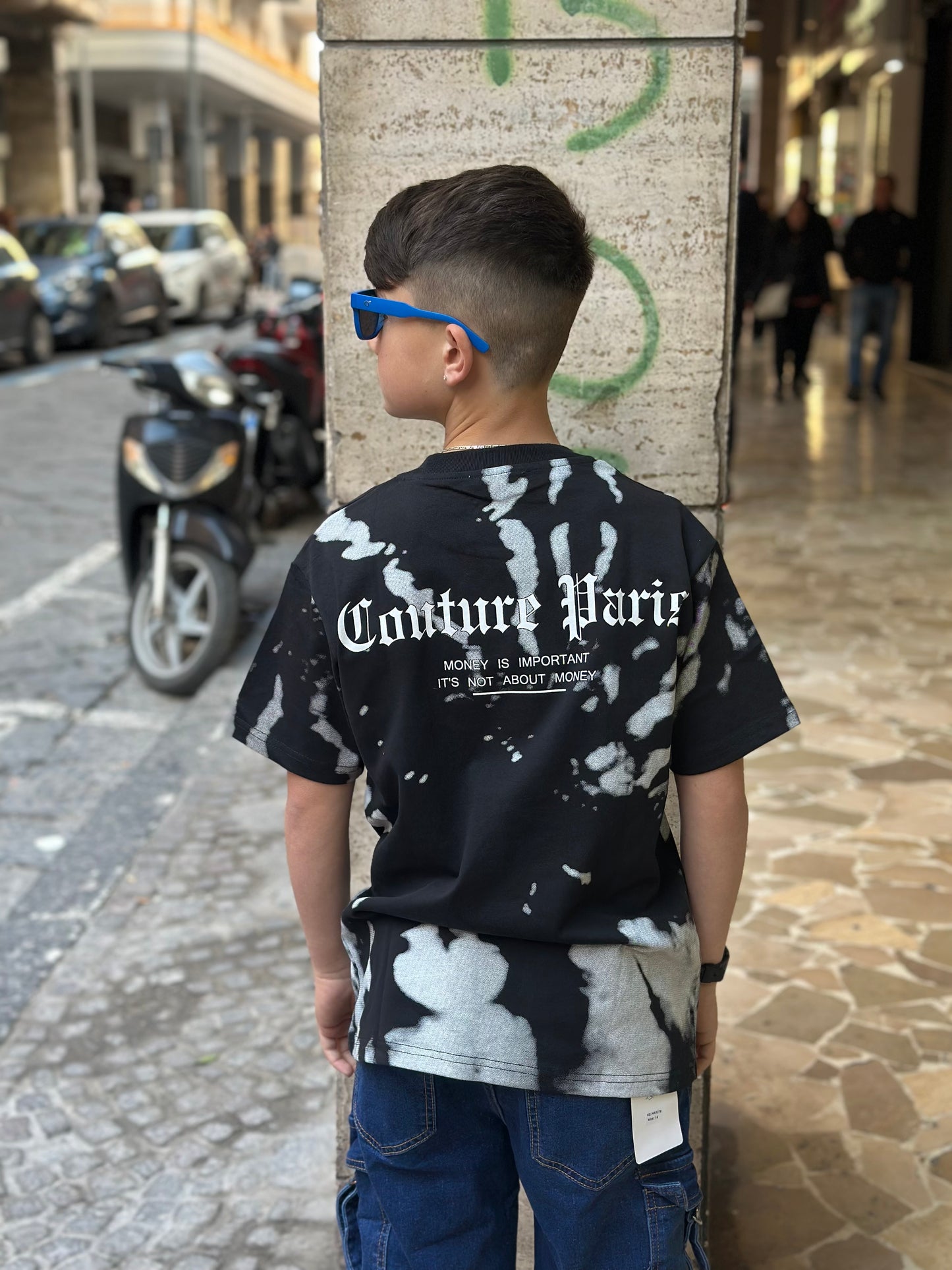 T-shirt stampa con Brillantini black