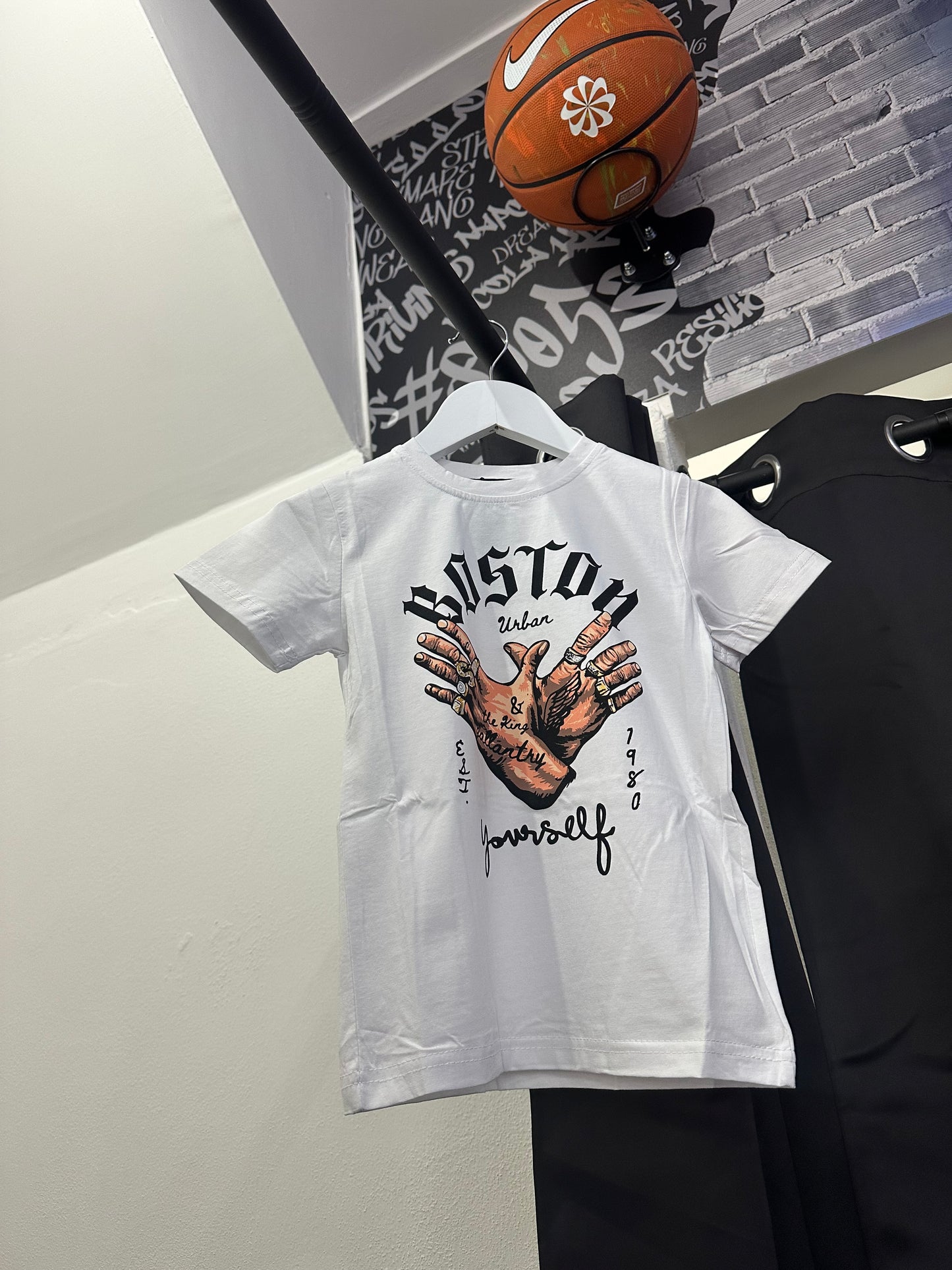 T-shirt Boston bianca