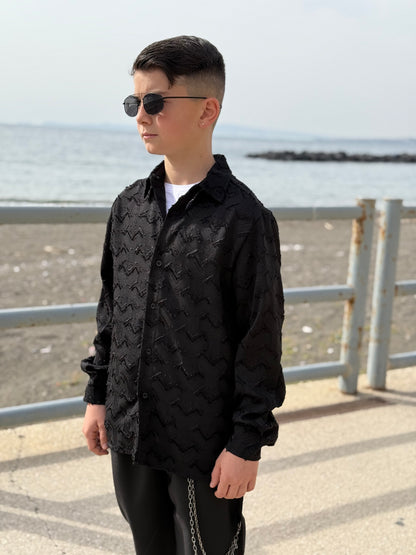 Camicia viscosa nera