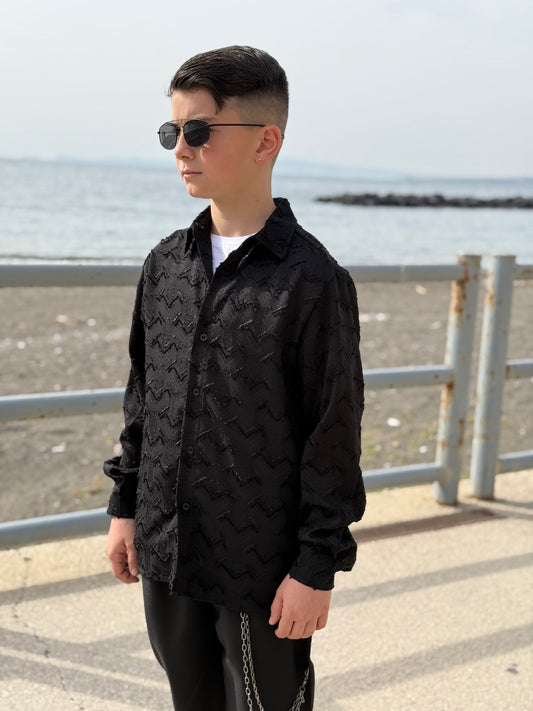 Camicia viscosa nera