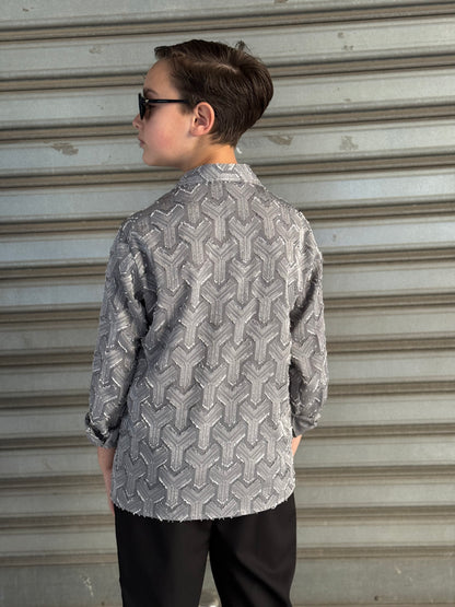 Camicia in viscosa grey