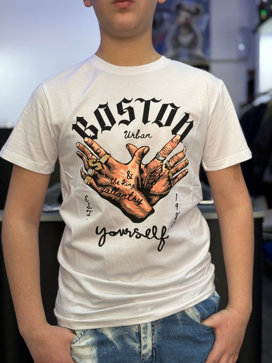 T-shirt Boston bianca