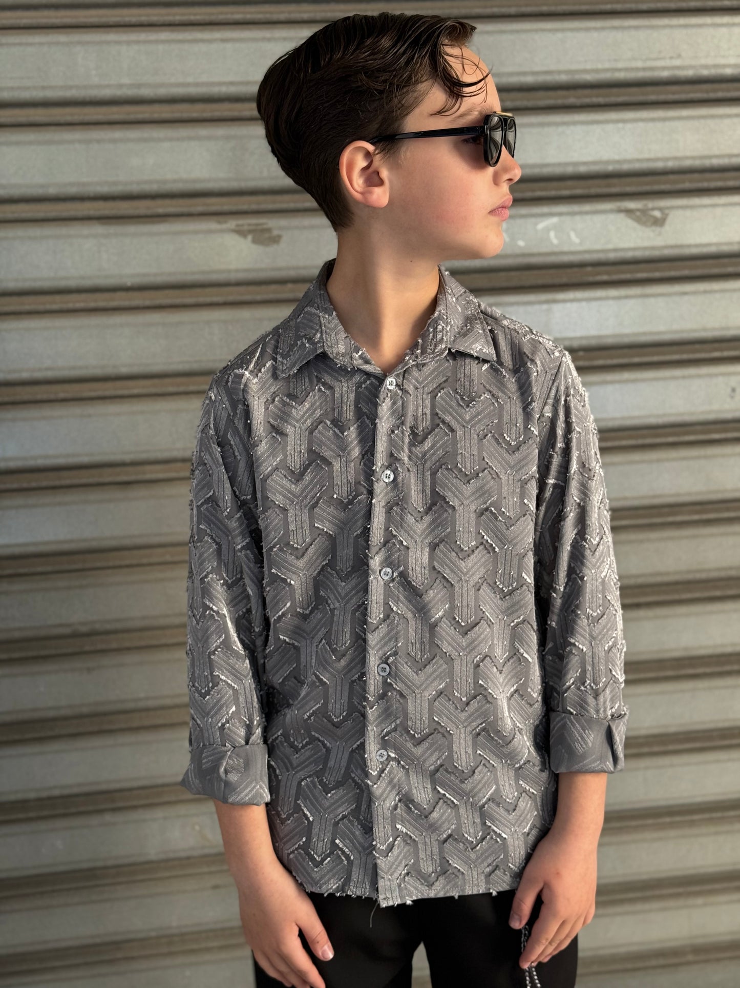 Camicia in viscosa grey
