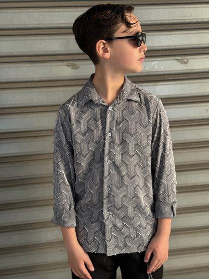 Camicia in viscosa grey