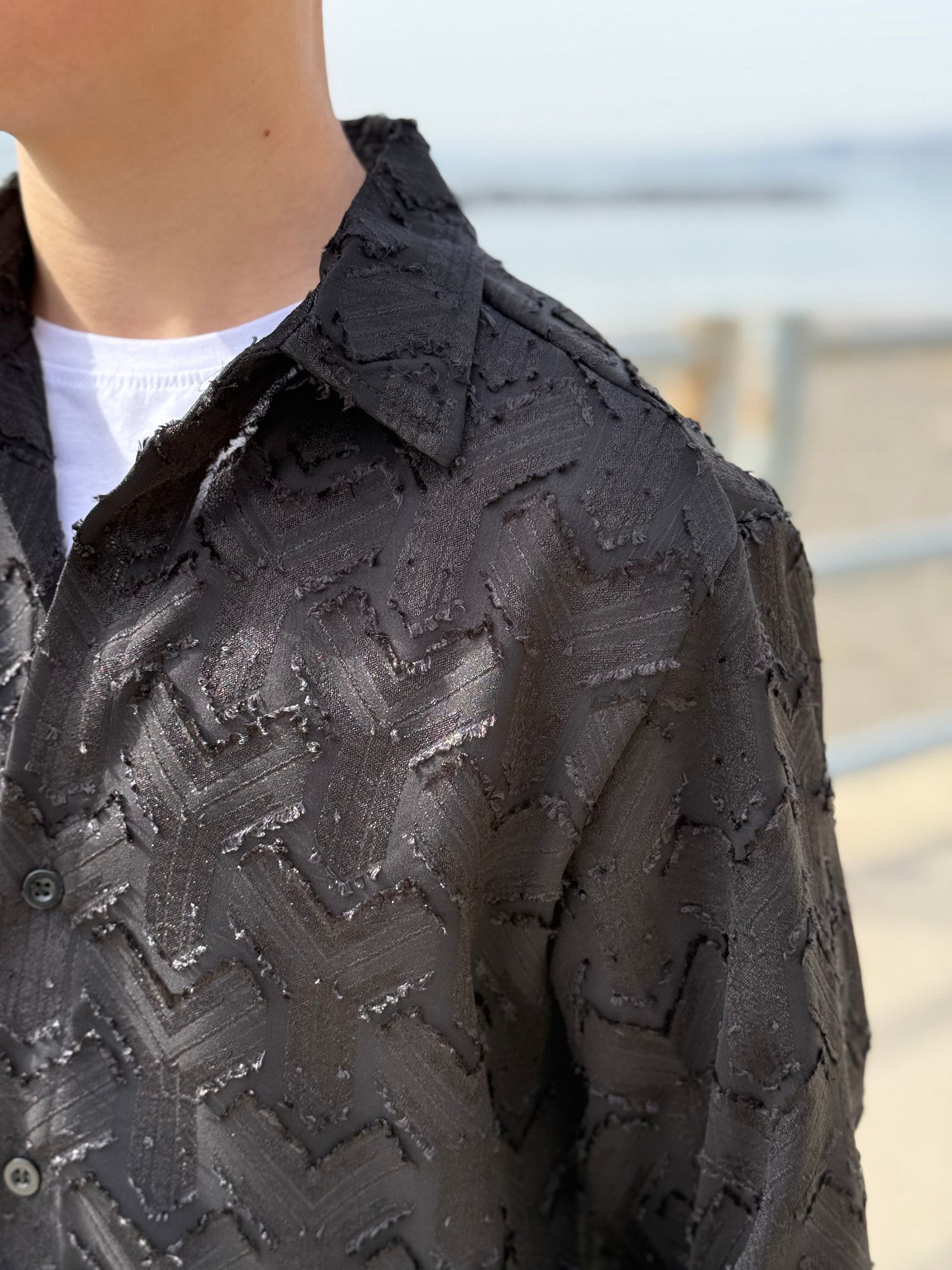 Camicia viscosa nera
