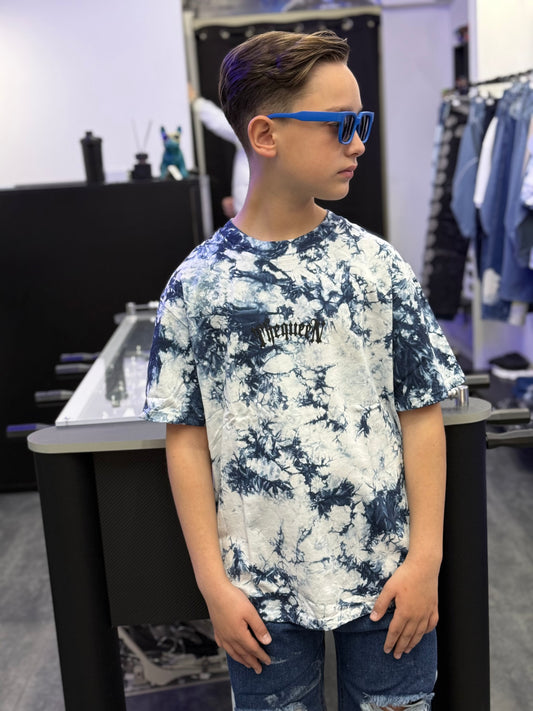 T-SHIRT MARMORIZZATA Blu
